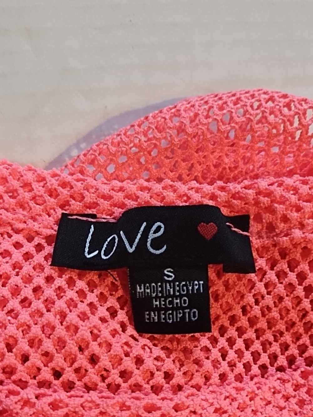 Neon Coral Mesh Tank Top (S) - Picture 9 of 10